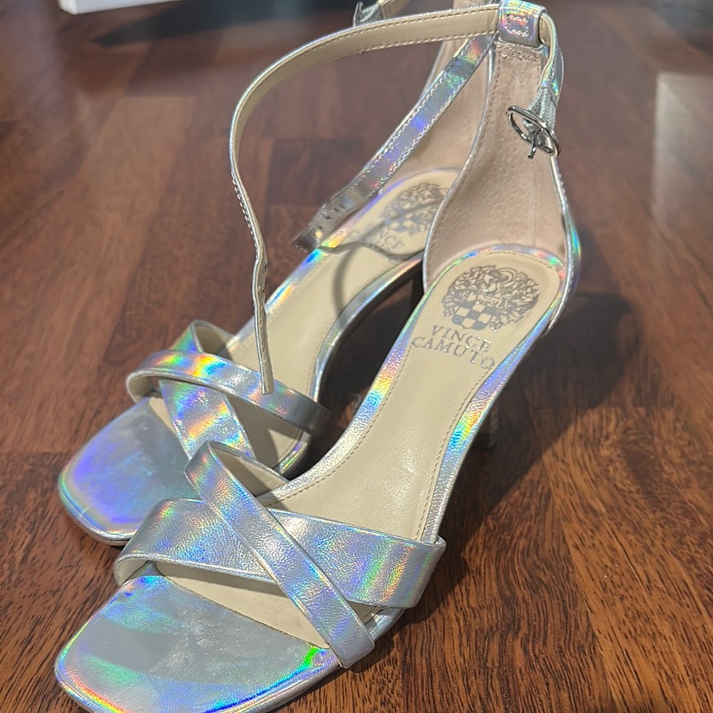 Vince Camuto Silver Holographic Women's Sandals